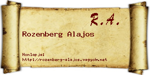 Rozenberg Alajos névjegykártya